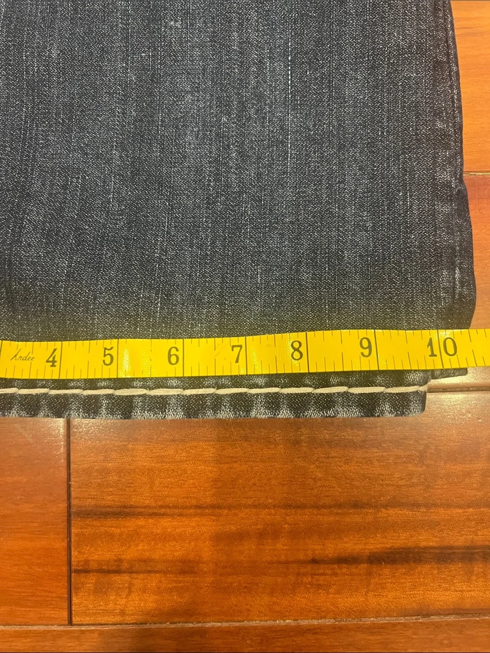 True Religion Ricky Straight Leg Dark Blue Denim Jeans with Contrast Stitching